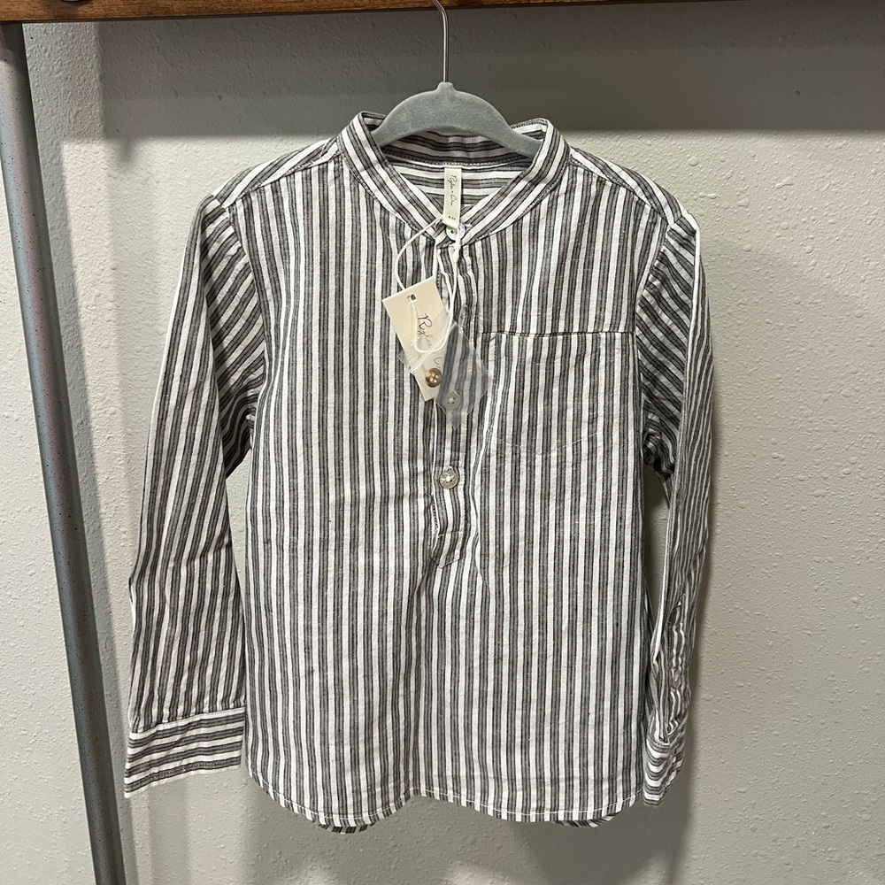 NWT Rylee + Cru railway stripe shirt size 4-5 toddler boys
